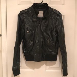 Black leather jacket